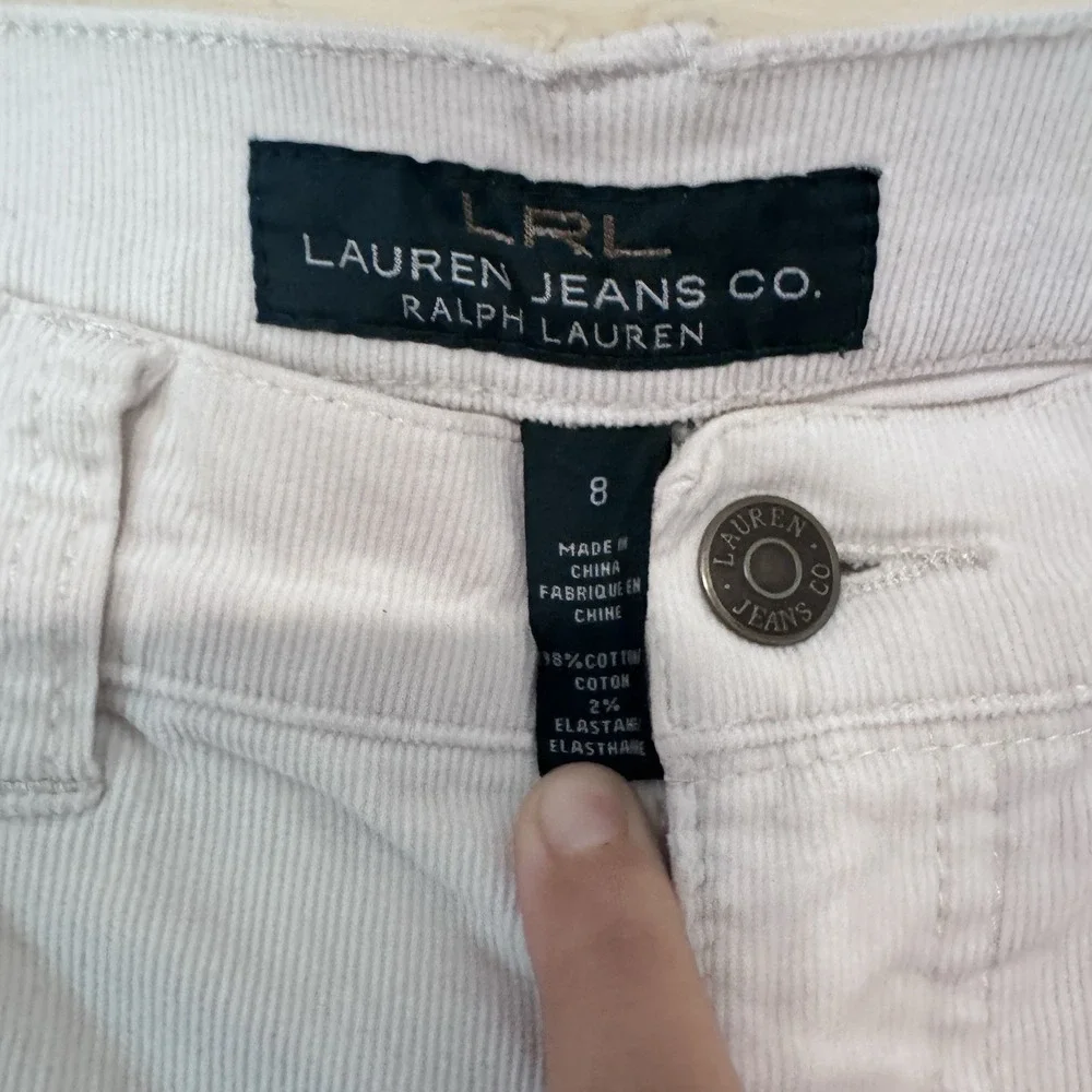 Lauren‎ Jeans Co Ralph Lauren Womens Size 8 White Corduroy Bootcut Pants